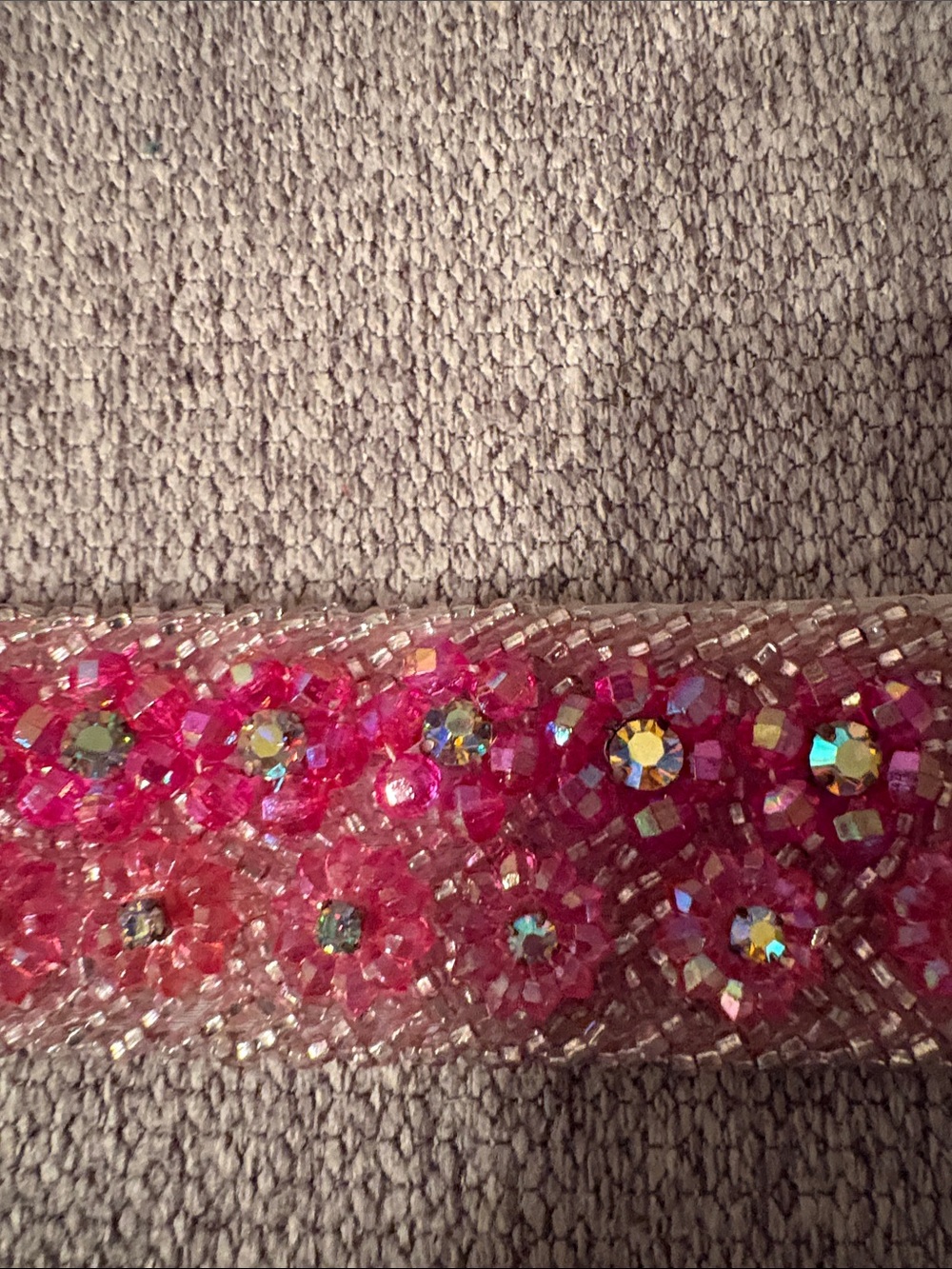 Pink Beaded Elastic Waist Belt with Decorative Buckle - Picture 6 of 6
